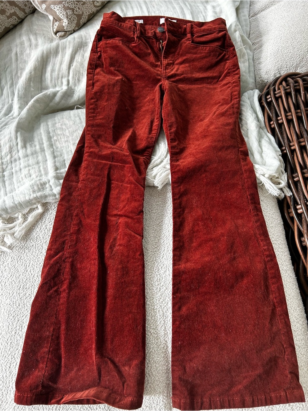 LOFT Corduroy Flare Jeans in Rust